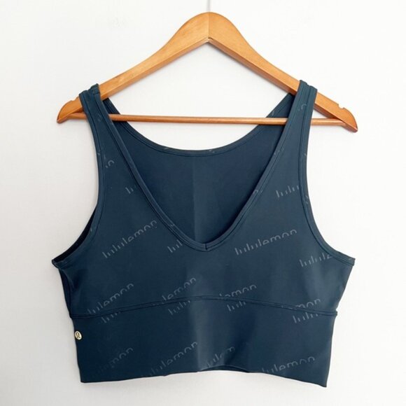 Lululemon Power Pivot Tank Special Edition Embossed Size 12 Submarine Blue - Picture 2 of 6